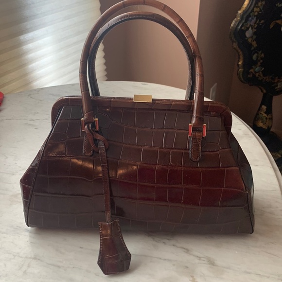 Fossil Leather Y2K Reptile Embossed Unusual Structured Bag 💥 - Picture 2 of 16